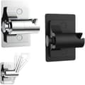 Håndbruserholder, Brusehovedholder, Universal brusehovedholder, 2 stk. brusehovedholder, Sort/Sølv