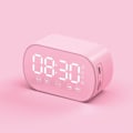 Miniatyrbild 1 av 5: Trådlös Bluetooth-högtalare med FM-radio Mini bärbar kort spegel väckarklocka ljud Dubbla väckarklockinställningar för alla telefoner Heminredning...