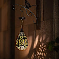 Miniatyrbilde 2 av 5: Hengende solcellelamper for utendørs hage Boho LED Blomst Vanntett Dekorativ Metalllampe for veranda Hage Utendørs (1 pakning)