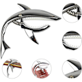 Miniatyrbilde 2 av 4: Gitarcapo i sinklegering - Shark Capo for akustisk og elektrisk gitar med god grep, ingen strengestøy og slitesterk sølv