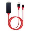 Miniatyrbild 1 av 2: Lightning till HDMI-adapter 2 m röd