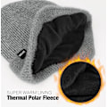 Miniatyrbilde 4 av 6: Vinterfleece Line Beanie med Øreklaff for Menn og Kvinner, Utendørs Varmt Termisk Strikket Hette Apricot