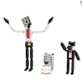 Miniatyrbild 1 av 4: Skibidi Toalett Man vs. Monitor Byggklossar Soundman och Kameraman Leksaker