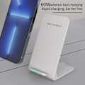 Miniatyrbillede 4 af 5: 30W Trådløs Hurtiglader til iPhone 15 14 13 12 ProMax 11 Stativ Hurtiglader til Samsung Note 20/10 S21 Ultra Foldbar black