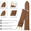 Miniatyrbilde 3 av 5: Apple Watch lærreim, erstatningsreim i ekte lær for Apple Watch Series 9 8 7 6 5 4 3 2 1 & iWatch SE, Ultra (38 mm 40 mm 41 mm, brun) Brown