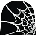 Miniatyrbillede 1 af 4: Spiderweb Cap Beanie Uldblendt Hætte Y2k Street Cap Vintervarm Hætte Mode Hip Hop Skull Cap Til Mænd Kvinder Sort Black