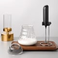 Miniatyrbilde 5 av 5: Batteridrevet melkeskummer - Håndholdt visp i rustfritt stål - Ideell for kaffe, latte, cappuccino - Enkel å bruke