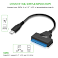 Miniatyrbild 3 av 5: Typ-c till SATA-kabel för en enhet, extern mekanisk SSD SSD-enhet