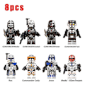 Miniatyrbillede 1 af 4: 8 stk. Star Wars Rex Jesse Clone Force 99 Wrecker Hunter Minifigur Samlet Mini Byggeklodser Actionfigurer Legetøj Børnegave