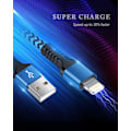 Pikkukuva 4 / 7: Lyhyt iPhone-latauskaapeli, USB A - Lightning-kaapeli 1FT/2 kpl Punottu pikalatauskaapeli datakaapeli