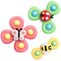 Miniatyrbild 1 av 5: 3 st Baby Sugkopps Snurrleksaker Fidget Spinner Badleksaker flerfärgade