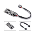 Miniatyrbillede 5 af 5: USB Hub USB Splitter USB2.0 9-Pin til Dobbelt 9-Pin Hub Adapter Riser Motherboard USB 9-Pin Stik 1 til ([HK])
