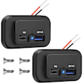 Miniatyrbilde 1 av 5: 2x 12v USB -uttak, vanntett strøm Billader