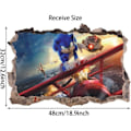 Miniatyrbild 2 av 5: 3D Sonic The Hedgehog väggdekal heminredning väggkonst vinyldekal för barnrum vardagsrum (På planet (32 * 48cm))