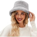 Miniatyrbild 1 av 5: Mjuk fiskehatt för män och kvinnor - Shallow Knowledge Bucket Hat, varm vinterfiskehatt för barn, grå GRAY