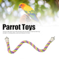 Miniatyrbillede 2 af 5: Fugletov Rebperche Sjov Farverig Svingende Klatring Bomuldsreb Fugle Legetøj til Papegøjer Kakaduer Parakitter Kærlighedsfugle Budgies 60cm/23.6in