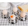 Miniatyrbilde 5 av 5: 4 eggkopper i rustfritt stål for bløtkokte egg