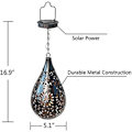 Miniatyrbilde 5 av 5: Hengende solcellelamper for utendørs hage Boho LED Blomst Vanntett Dekorativ Metalllampe for veranda Hage Utendørs (1 pakning)