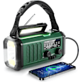 Miniatyrbilde 1 av 5: Nødradio med sveiv, 10000mAh batteri - NOAA/AM/FM værradio - LED-lommelykt og leselys - SOS-alarm WELLNGS