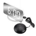 Miniatyrbild 1 av 4: Högvibrerande väckarklocka för tunga sovare Döva, digital spegelklocka med sängvibrator F