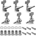 ING 6-delars gitarrhuvud - stämskruvar för gitarrhuvud (3 vänster + 3 höger) - silver