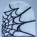 Miniatyrbillede 5 af 5: Spider Web Cap Beanie Uldblendt Hætte Y2k Street Cap Vinter Varmt Hætte Mode Hip Hop Skull Cap Til Mænd Kvinder Hvid White