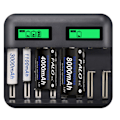 Miniatyrbillede 1 af 5: 8-kammer multifunktionel LCD smart batterilader