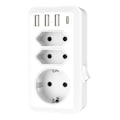 Pikkukuva 1 / 4: Sovitin USA:sta Saksaan, 3 USB:tä, 1 USB-C, USA-sovitin pistorasiaan 2 AC:llä, matkasovitin tyyppi B pistorasian sovitin Kanadaan, Thaimaahan, Meksikoon, seinälaturi