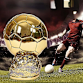 Miniatyrbillede 3 af 4: 2022 Golden Ball Trofæ Benzema Fodbold Final Scorer Model Resin Fodbold Pokal Fan Samling Souvenir Fodboldsko Form Trofæ