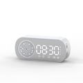Miniatyrbild 1 av 5: Multifunktionell smart FM-radio Bluetooth-högtalare väckarklocka spegelklocka (vit)