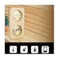 Pikkukuva 4 / 5: Saunan lämpömittari ja kosteusmittari puusta 2-in-1 Kosteuden ja lämpötilan mittaus Perhehotelli Sauna[HkkK] Puun väri