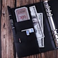 Miniatyrbild 3 av 5: Läder A5 Ringpärm Planner Notebook Planner med magnetiskt spänne (inre papper ingår ej) - Svart Svart