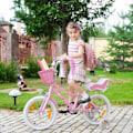 Miniatyrbild 3 av 3: Rosa och lila cykelkorg för barn med justerbara främre remmar B-WELLNGS