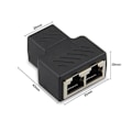 Miniatyrbillede 3 af 4: RJ45 Netværkskabel Trevejs Cat6e Stik, 2 stk. Ethernet Splitter til Internetforbindelse