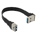 Pikkukuva 3 / 4: USB 3.0 -kaapeli litteä USB-jatkokaapeli uros naaras datakaapeli oikea kulma 90 astetta usb3.0 jatko