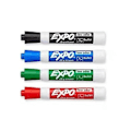 Miniatyrbillede 1 af 5: Expo Low Odor Chisel Point Sæt, Designet til Whiteboards, Glas og De fleste Ikke-Porøse Overflader, 4 Farvede Markører