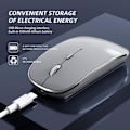 Miniatyrbillede 3 af 5: Trådløs mus, genopladelig, bærbar, lydløs trådløs mus, USB og Type-C, dobbelt tilstand, trådløs mus, 3 justerbar DPI til bærbar computer, Mac, PC