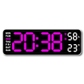 Miniatyrbild 1 av 4: Stor digital väggklocka, extra stor LED-display, automatisk sommartid, datum, inomhustemperatur, 24-timmars elektronisk väggklocka
