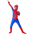 Miniatyrbild 2 av 5: Superhjälte Spiderman Cosplay Kostym Barn Pojkar Overall Kläder Röd Blå Spiderman 6-7 År = EU116-122