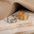 Miniatyrbilde 6 av 6: Punk Stil Geometriske Store Ringer Rustfritt Stål Justerbare Brede Ringer For Rock Kvinner Menn Smykker anillo hombre Camel Camel Resizable