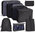8-pack Organizer Set för Resväskor, Förvaringsväskor, Packningskuber, Resepåsar, Presenter Black