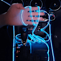 Miniatyrbild 2 av 4: Bil LED Inredningsremsa Ljus 3m USB Neon Trådlampor Lysande Ambient Belysning Bil Dekorationer Inredning Blå