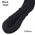 Stærkt Elastisk Reb Elastik SORT 3MM - spot salg Sort 3mm Black