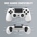 Miniatyrbillede 2 af 5: Trådløs controller 2-pak til PS4/Slim/Pro, controllere til PlayStation 4 med dobbelt vibration/3,5 mm lyd/ladeport og 2 stk. kabler, hvid white