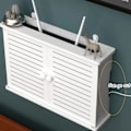 Miniatyrbillede 4 af 5: Trådløs Wifi Router Box Trækasse Kabel Plus Trådfastgørelse Væghængt Stikkontakt Hylde L
