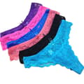 Miniatyrbilde 1 av 2: 6-pakning stringtruser, blondetruser, 6 forskjellige farger! MultiColor s