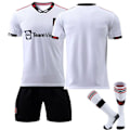 Miniatyrbillede 1 af 11: 22-23 Red Devils udebanet hvid trøje nr. 7 Ronaldo fodboldtrøje 25 Sancho 10 Rashford børnesæt med strømper Ingen nummer + strømper No number + socks XXXL