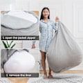 Miniatyrbild 2 av 4: Nytt innerfoder för Bean Bag Chair Coer Stor Lättstädad Soffsits coolwhite 100x120cm