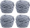 Stickgarn 4x Stickgarn för Virkning, Mjukt Chunky Garn för Garnprojekt grey