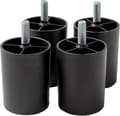 Sæt med 4 Plastfødder til Sofaer og Møbler - Højde 80 mm - Sorte Platinumfødder - Sort Farve - Højde 8 cm